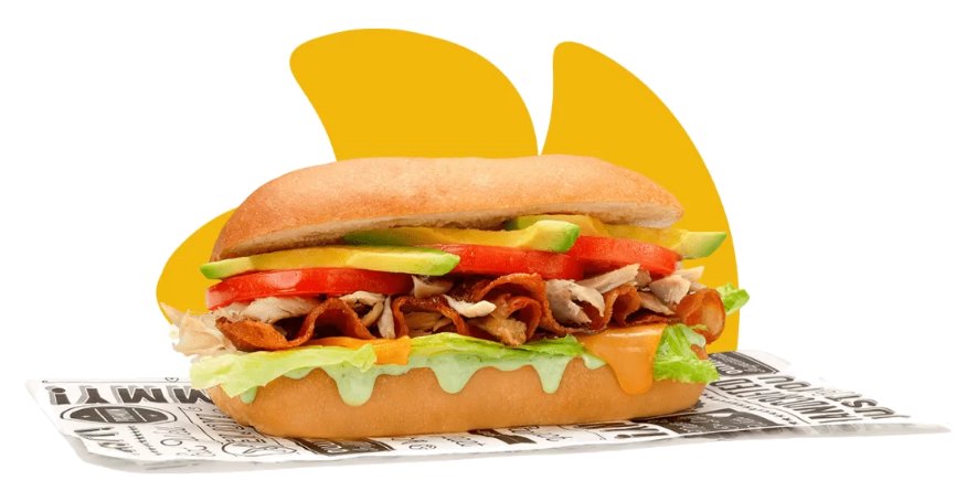 Boca hero sandwich with chicken, avocado, tomato and Boca Sauce